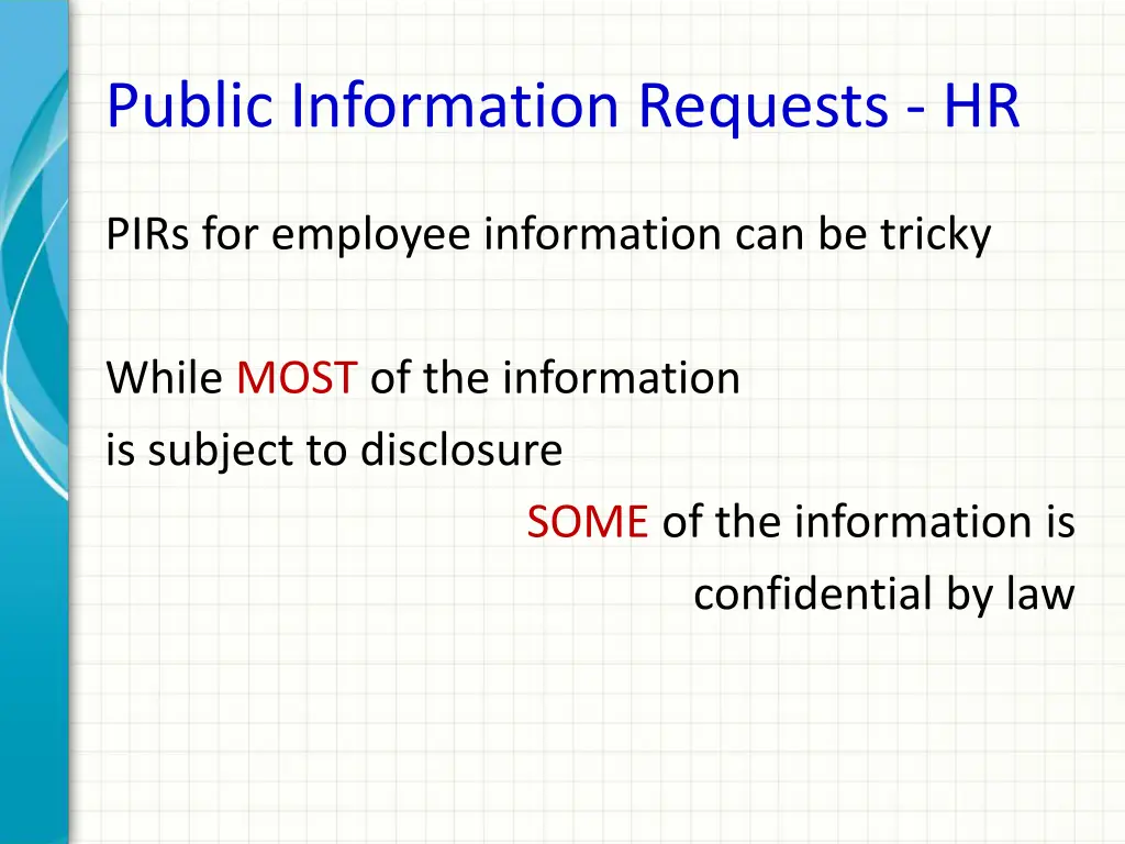 public information requests hr