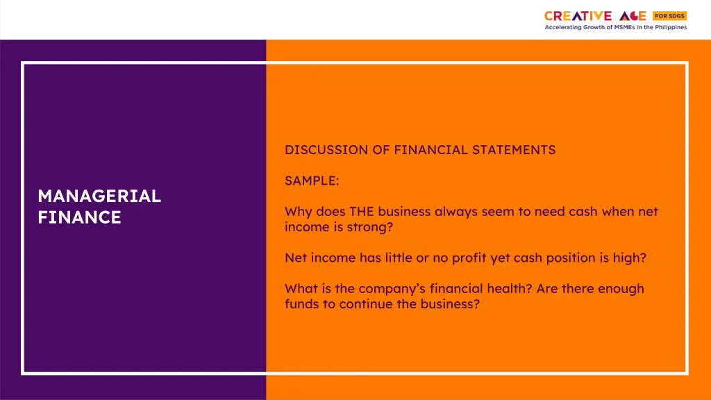 discussion of financial statements
