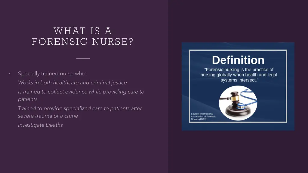 what is a forensic nurse
