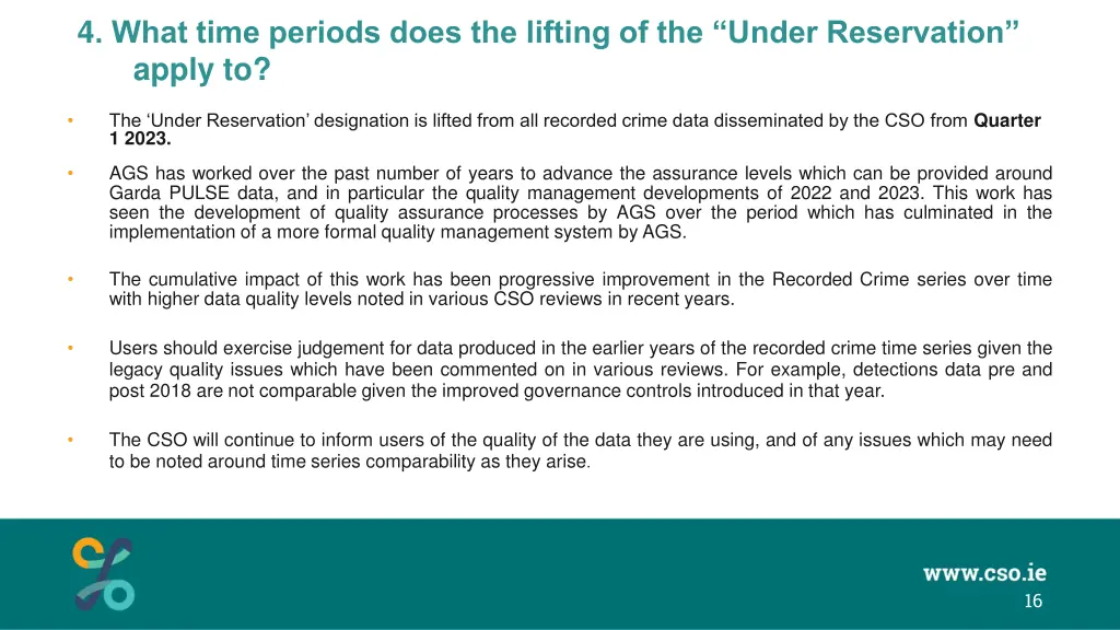 4 what time periods does the lifting of the under
