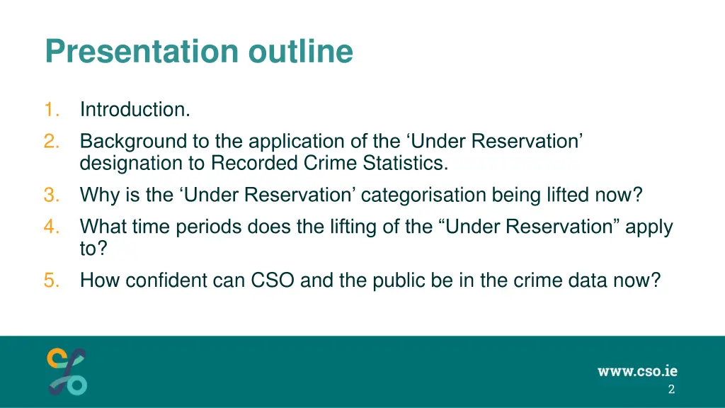 presentation outline