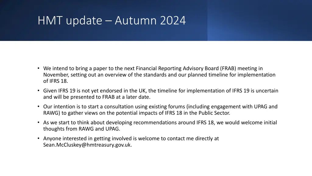 hmt update autumn 2024