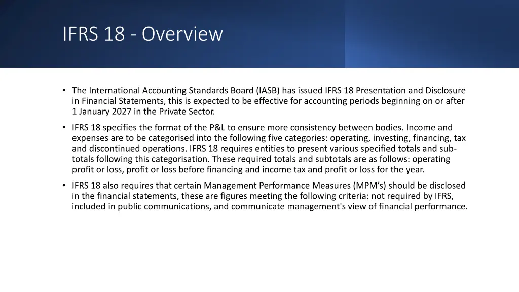 ifrs 18 overview
