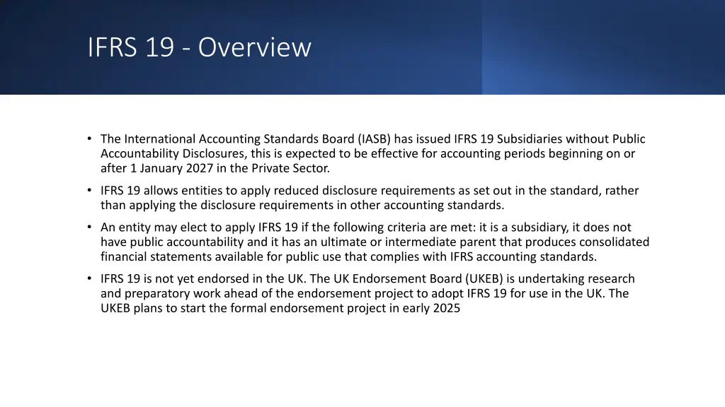 ifrs 19 overview