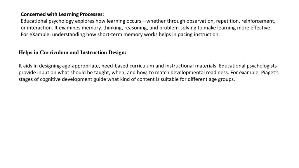 concerned with learning processes educational