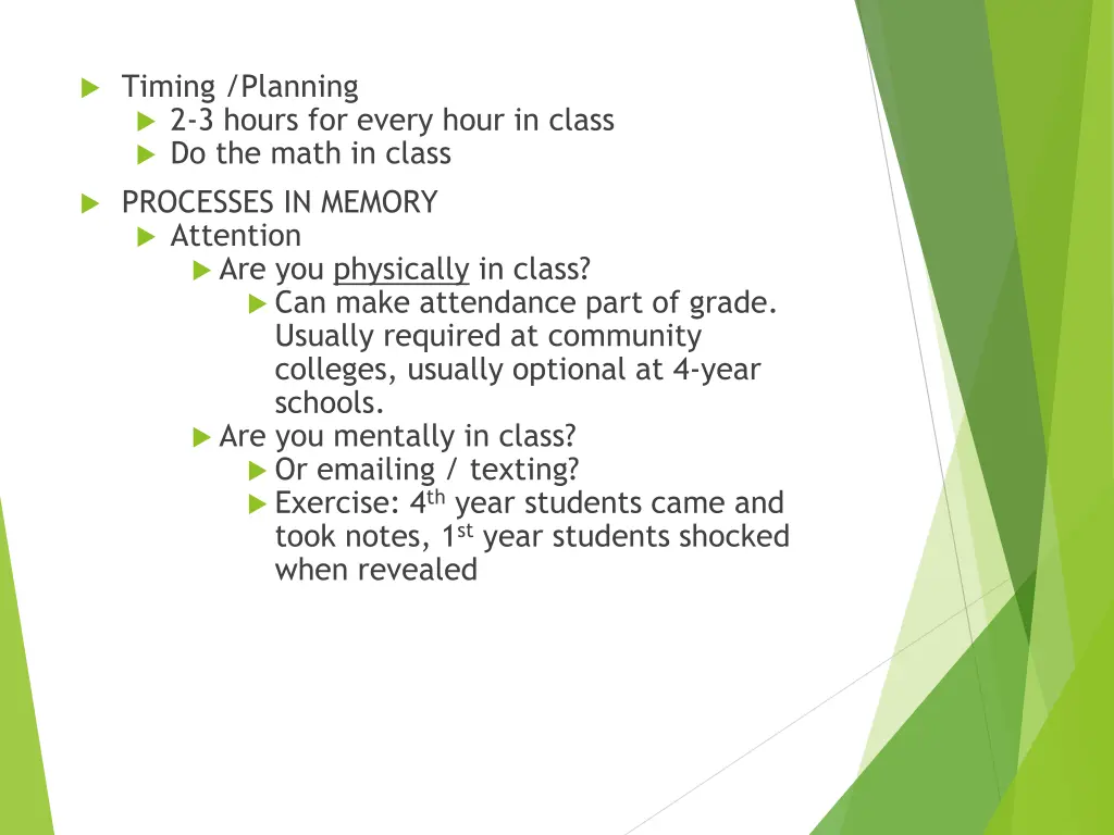 timing planning 2 3 hours for every hour in class