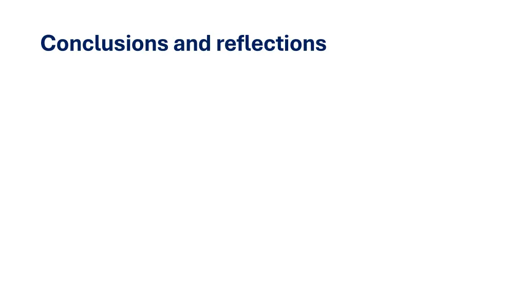 conclusions and reflections