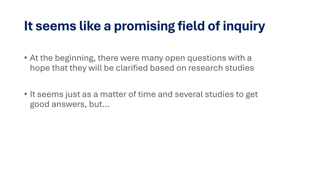 it seems like a promising field of inquiry
