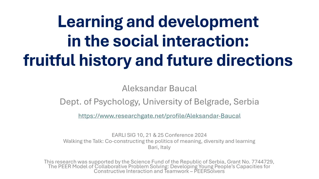 learning and development in the social