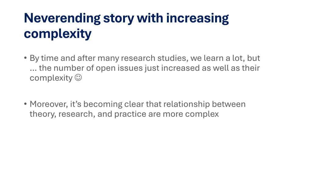 neverending story with increasing complexity