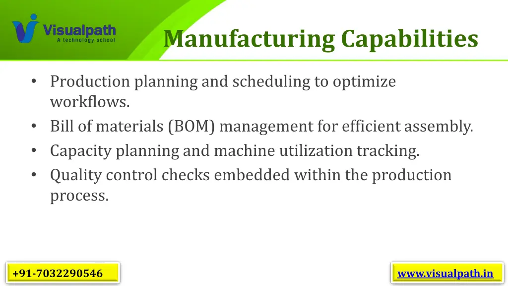 manufacturing capabilities