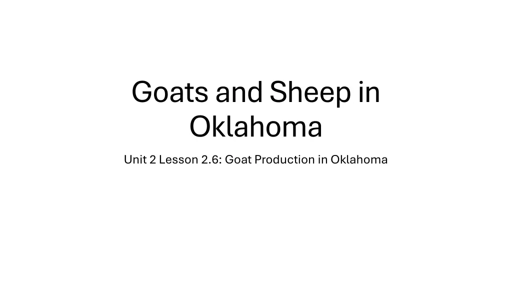 goats and sheep in oklahoma unit 2 lesson
