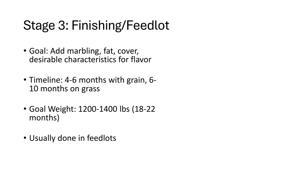 stage 3 finishing feedlot