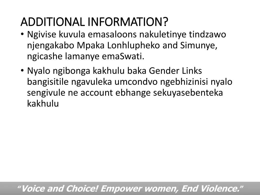 additional information additional information