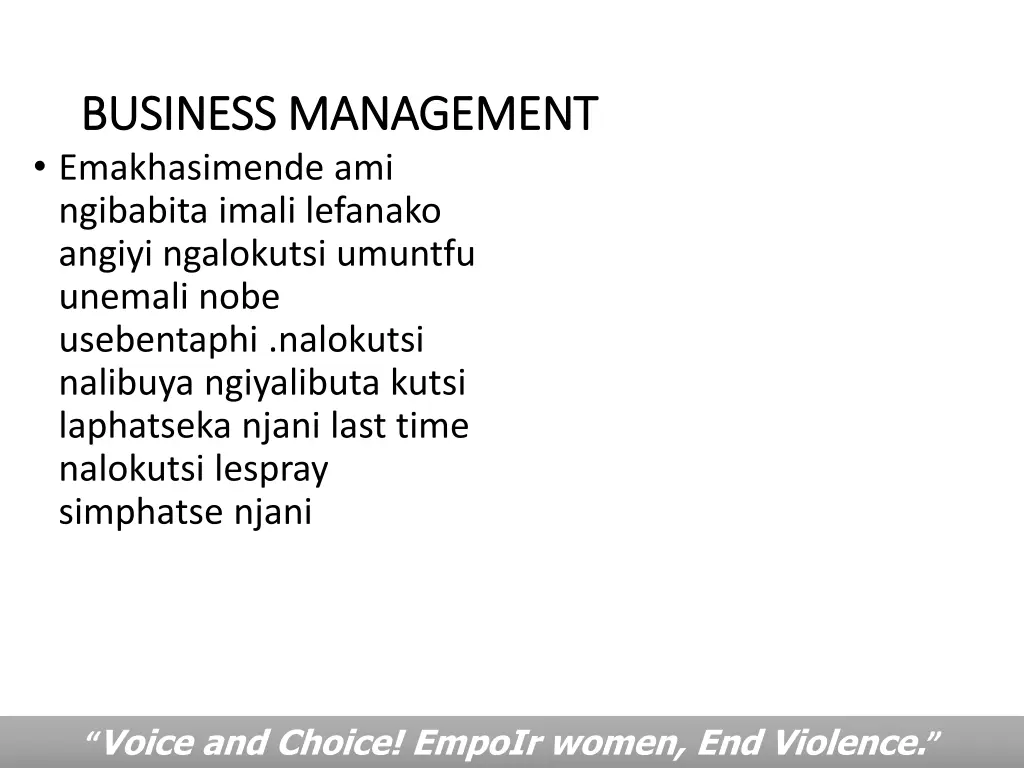 business management business management