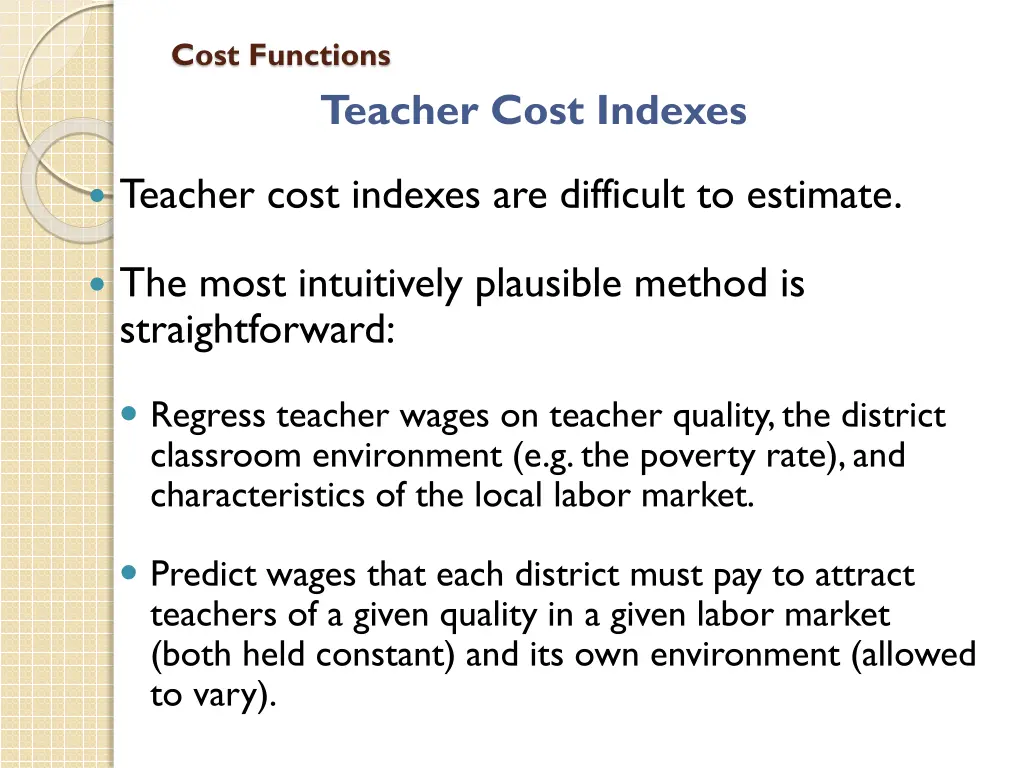 cost functions
