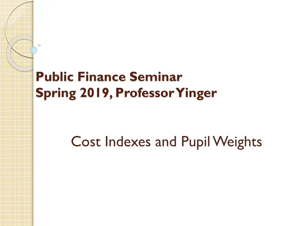 public finance seminar spring 2019 professor