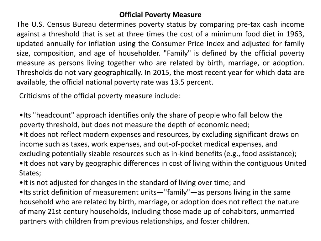 official poverty measure
