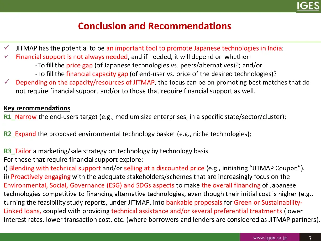 conclusion and recommendations