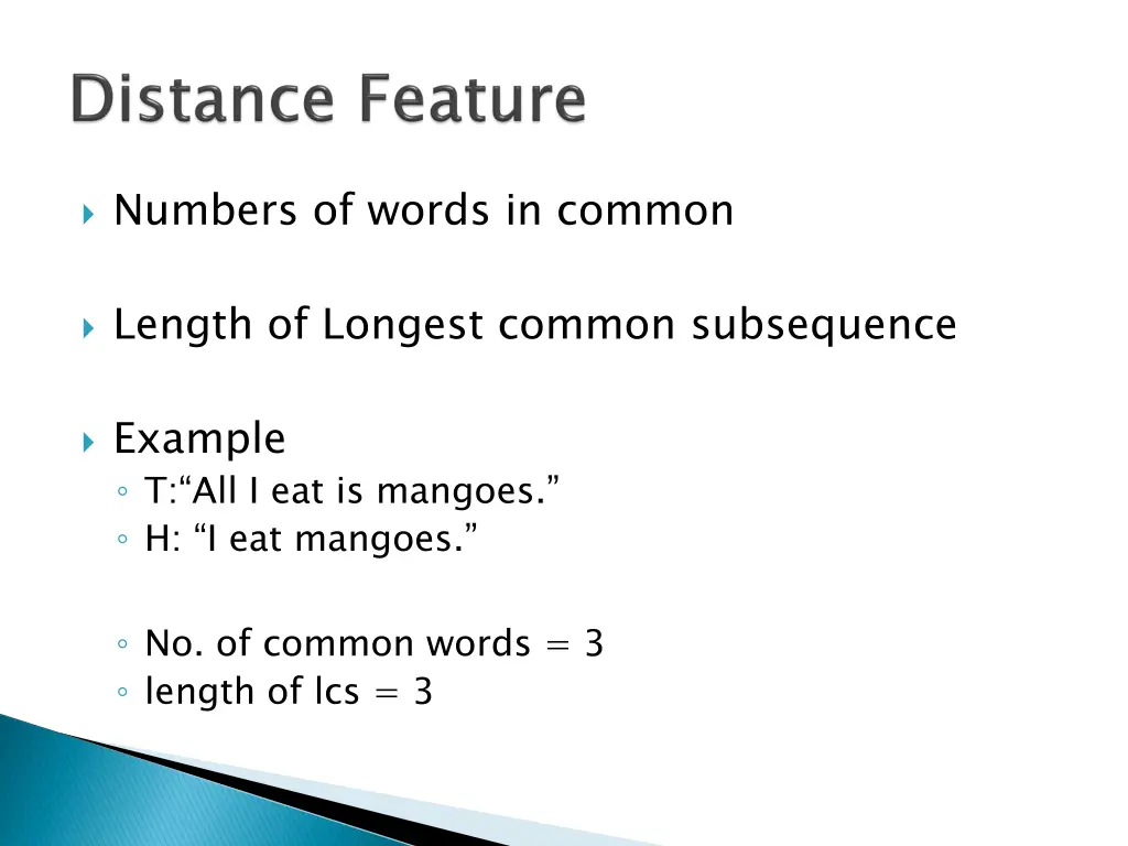 numbers of words in common