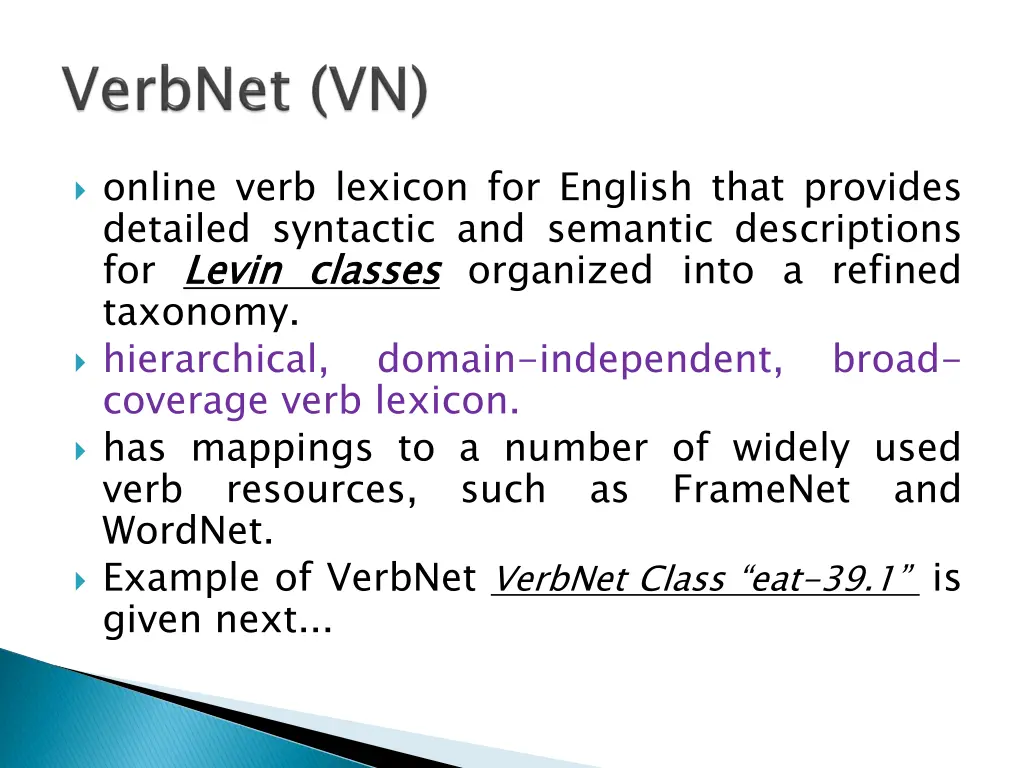 online verb lexicon for english that provides