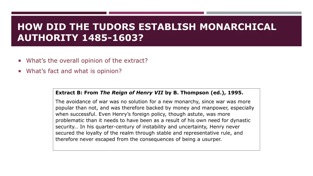 how did the tudors establish monarchical 2