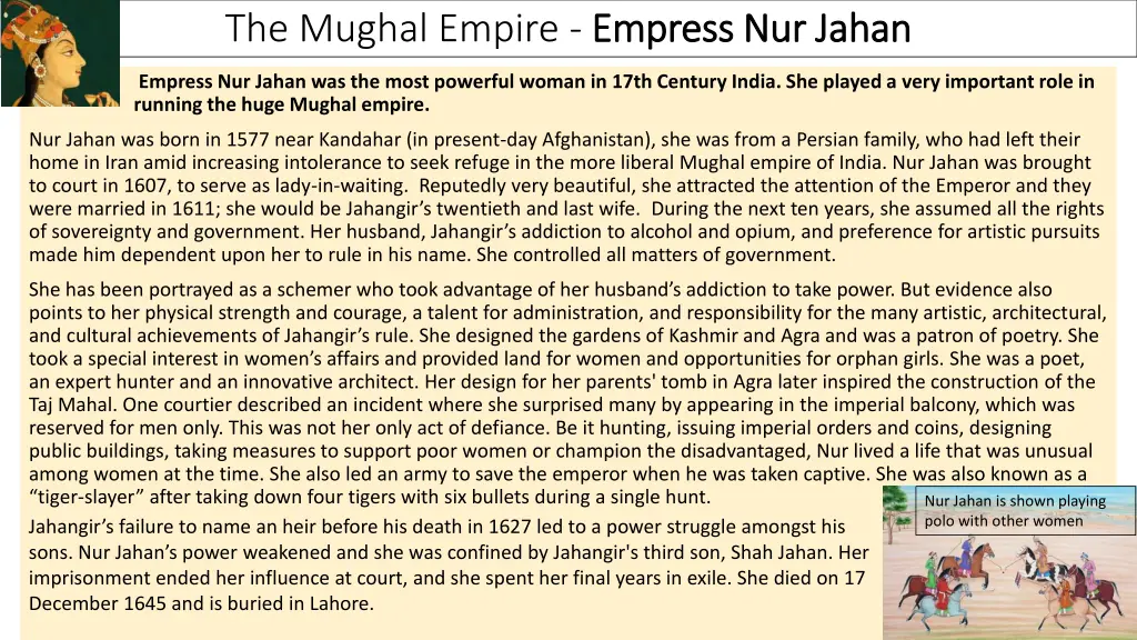 the mughal empire empress nur jahan