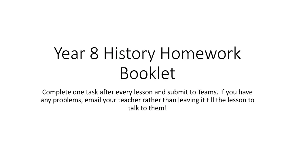 year 8 history homework booklet