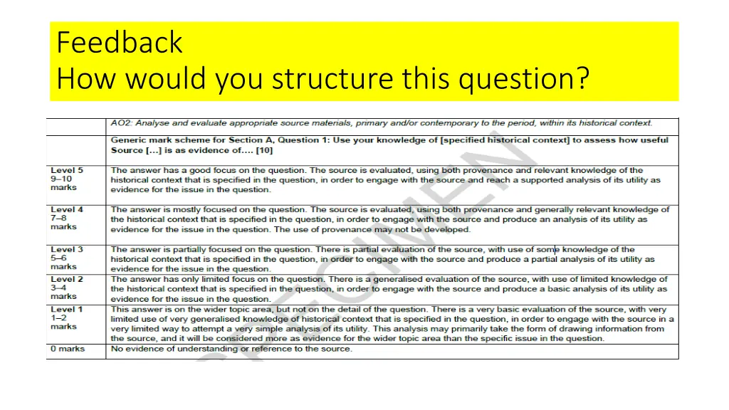 feedback how would you structure this question