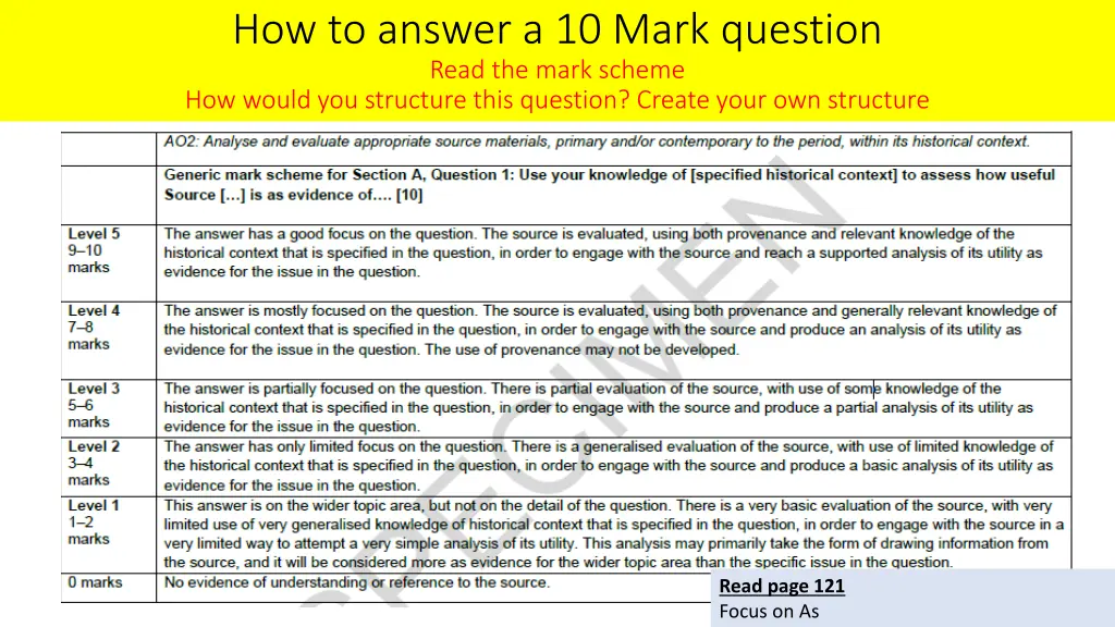 how to answer a 10 mark question read the mark