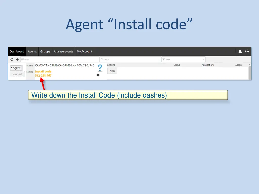 agent install code