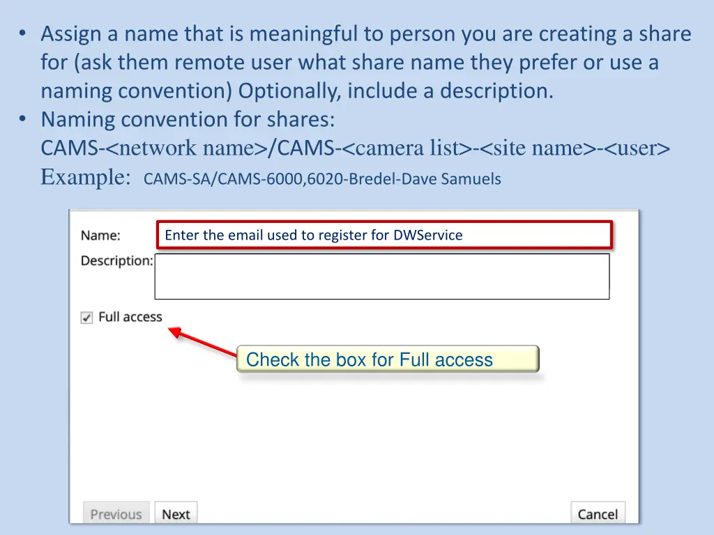 assign a name that is meaningful to person