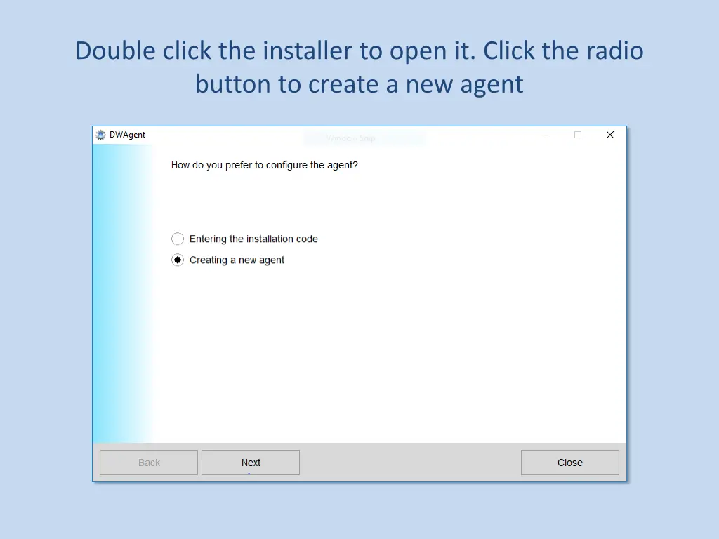 double click the installer to open it click