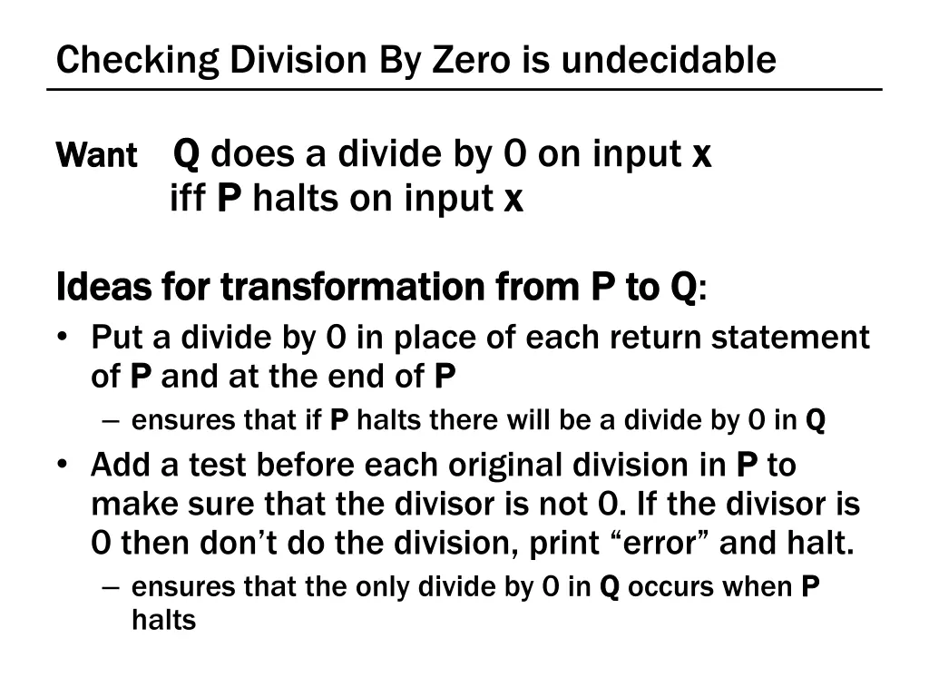 checking division by zero is undecidable 1
