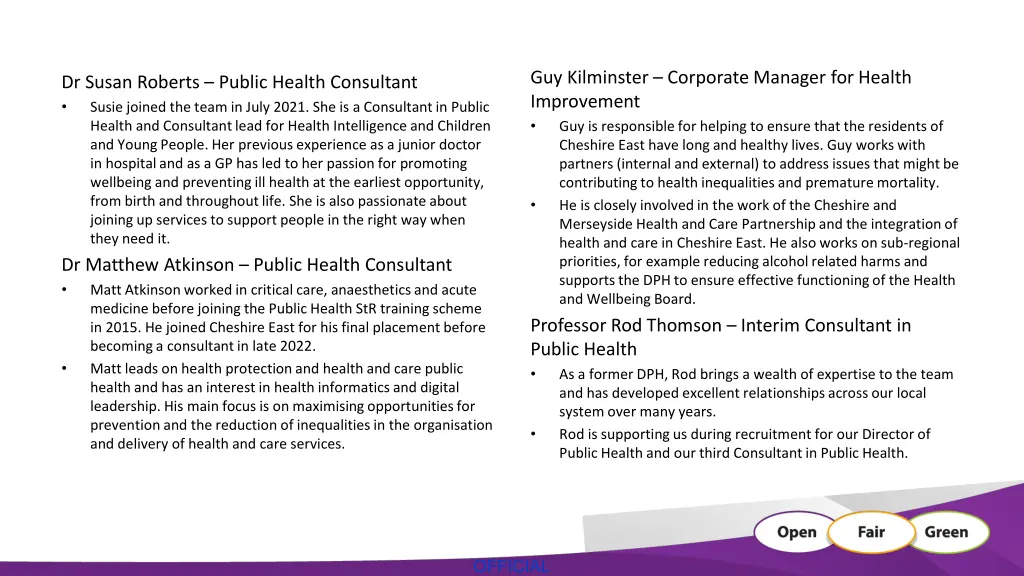 guy kilminster corporate manager for health