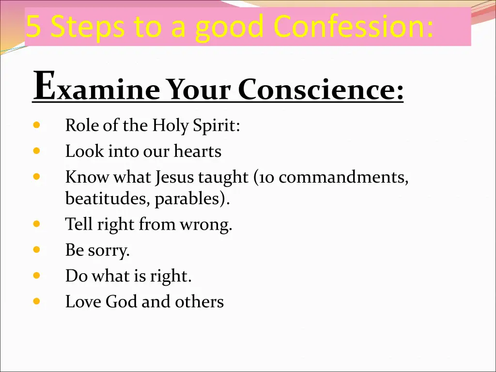 5 steps to a good confession