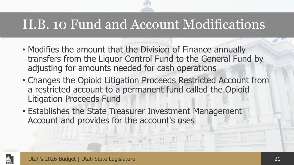 h b 10 fund and account modifications