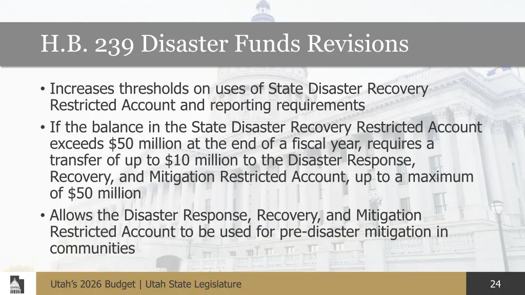 h b 239 disaster funds revisions