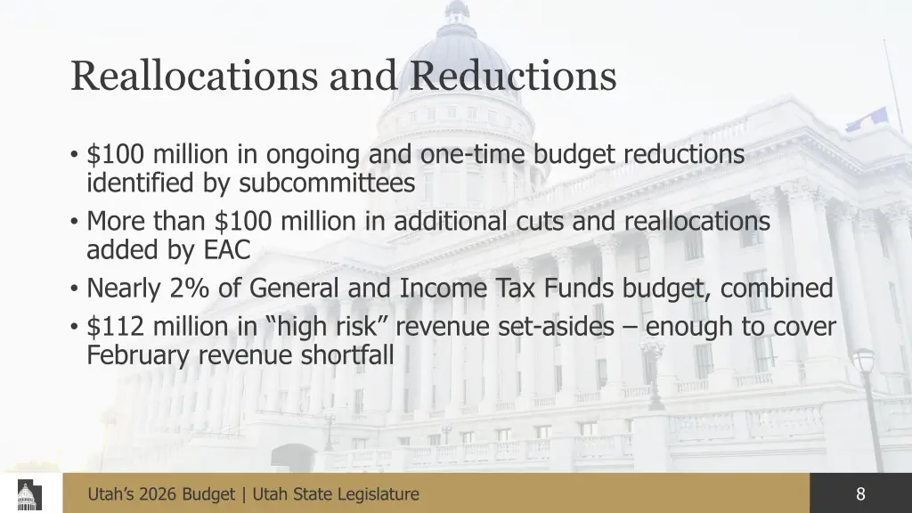 reallocations and reductions