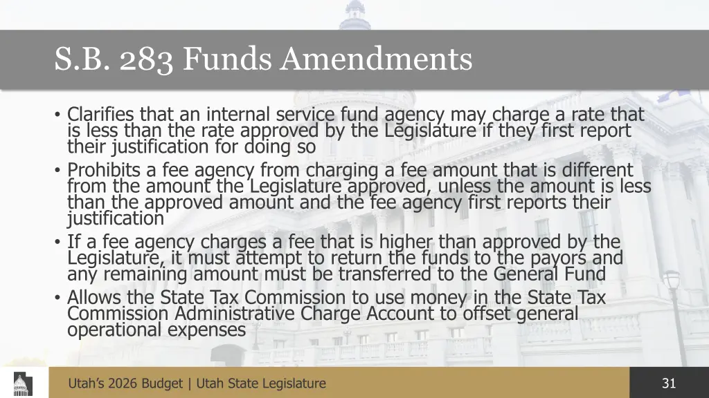 s b 283 funds amendments