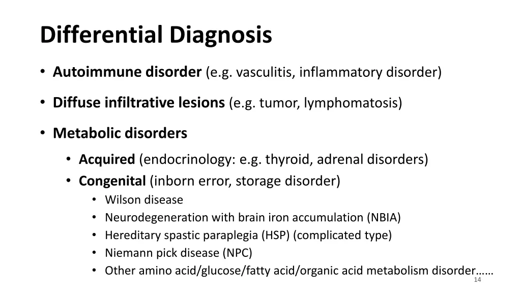 differential diagnosis