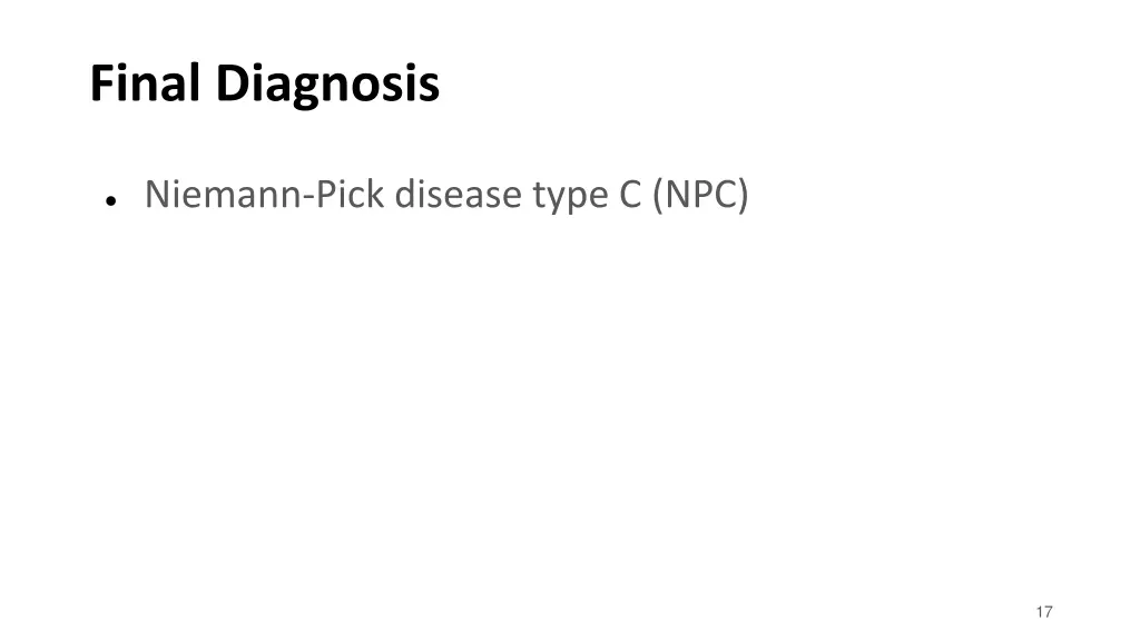 final diagnosis