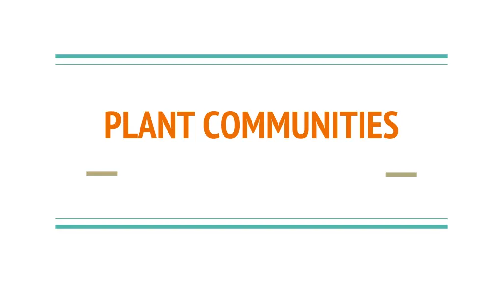 plant communities