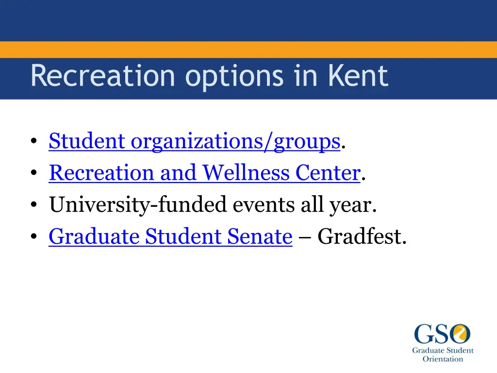recreation options in kent