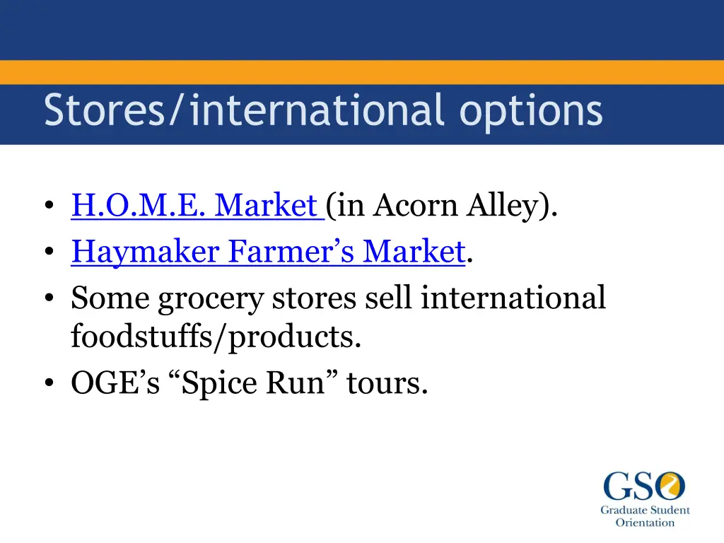 stores international options