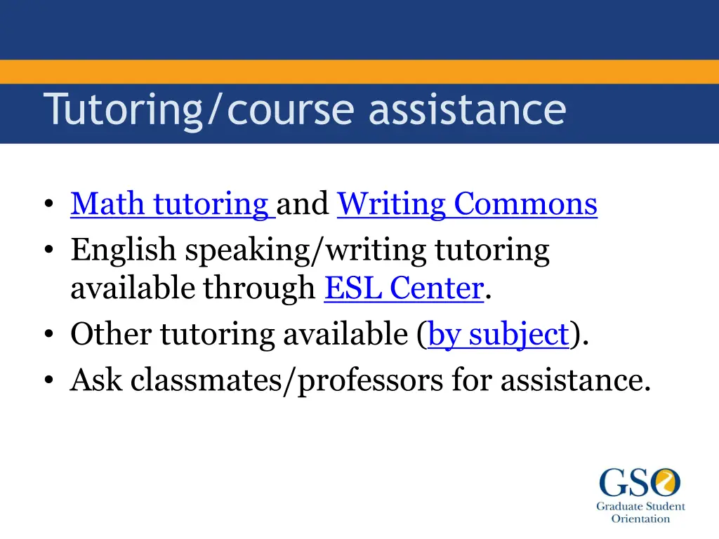 tutoring course assistance