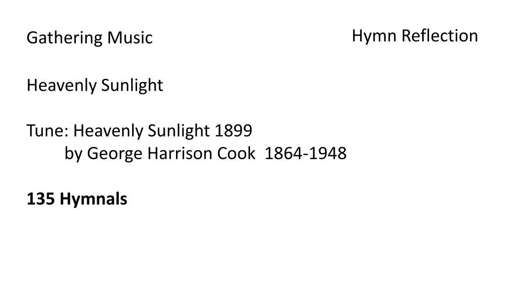 hymn reflection