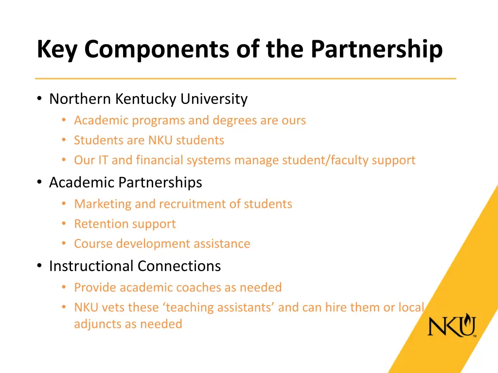 key components of the partnership