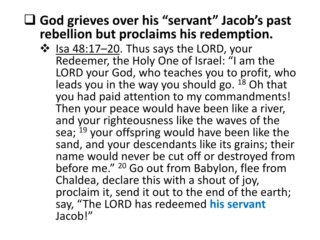 god grieves over his servant jacob s past