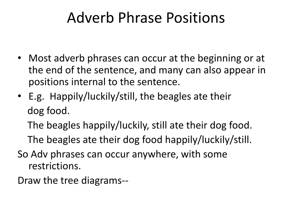 adverb phrase positions